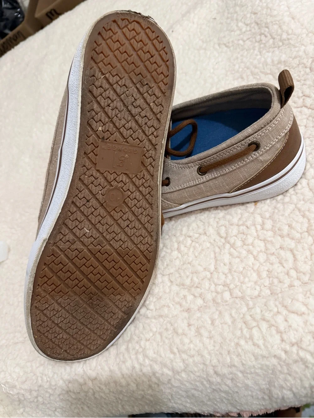Dr. Scholl's Men's Boat Shoes in Taupe with Brown Laces